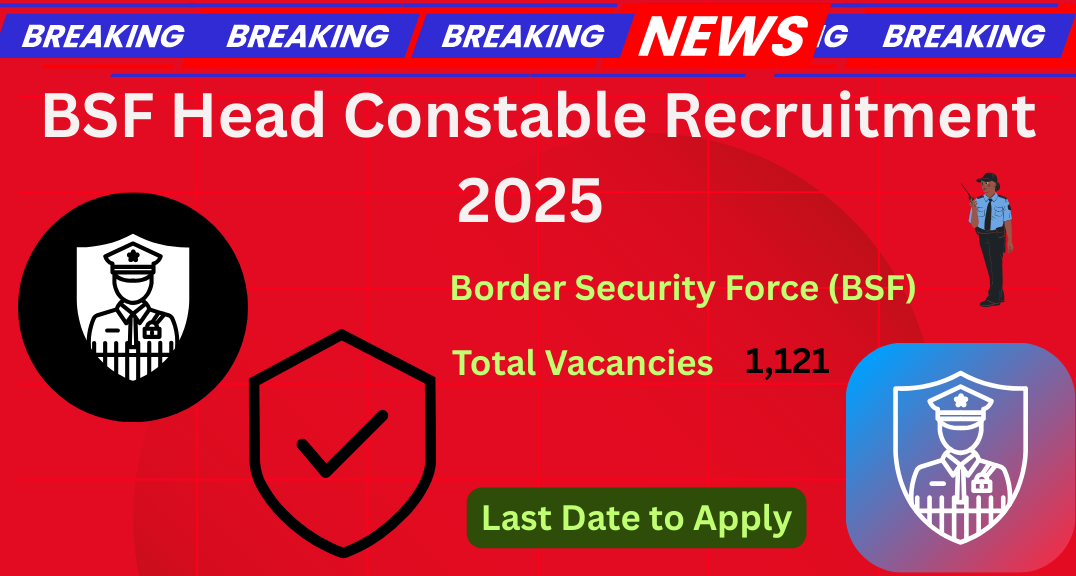 BSF Head Constable Recruitment 2025 – Apply Online for 1,121 Vacancies