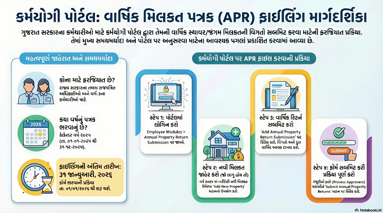 ગુજરાત સરકારના કર્મચારીઓ સાવધાન : 31મી જાન્યુઆરી સુધીમાં મિલકતોનું પત્રક જમા નહીં કરાવો તો અટકી જશે પગાર, GAD નો મહત્વનું આદેશ