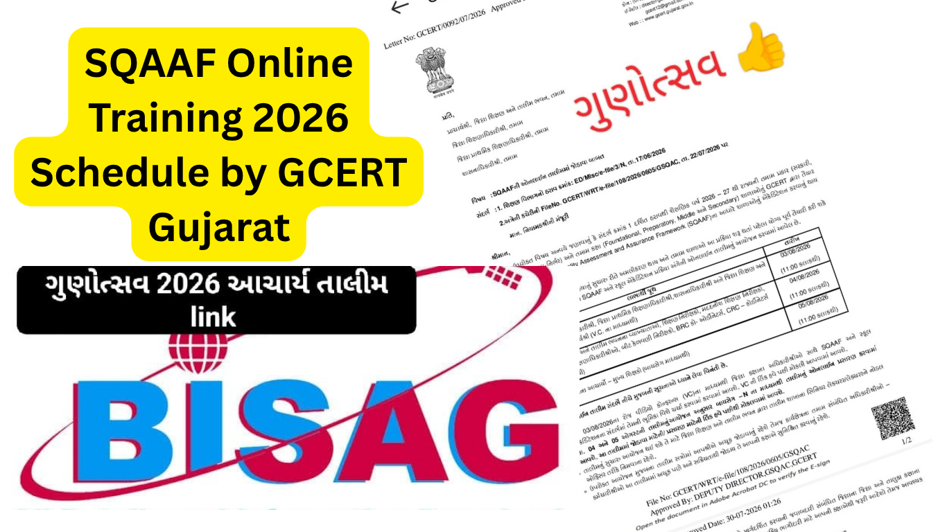 SQAAF Online Training 2026 Schedule by GCERT Gujarat
