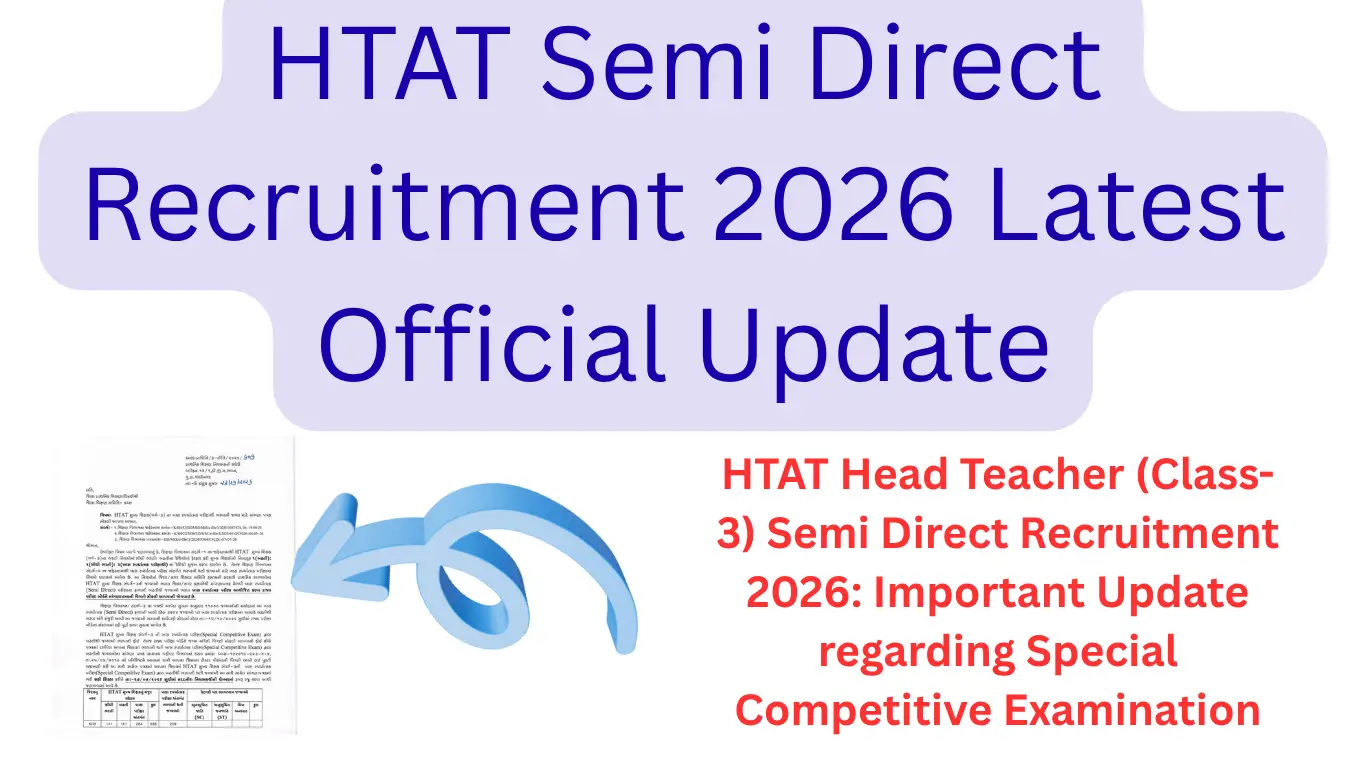 HTAT Head Teacher (Class-3) Semi Direct Recruitment 2026: Important Update regarding Special Competitive Examination