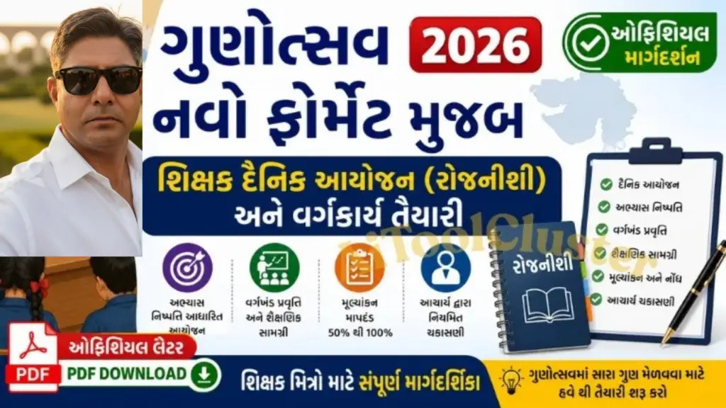Gunotsav New Format 2026 | Teacher Daily Planning (રોજનીશી) & Classroom Preparation PDF