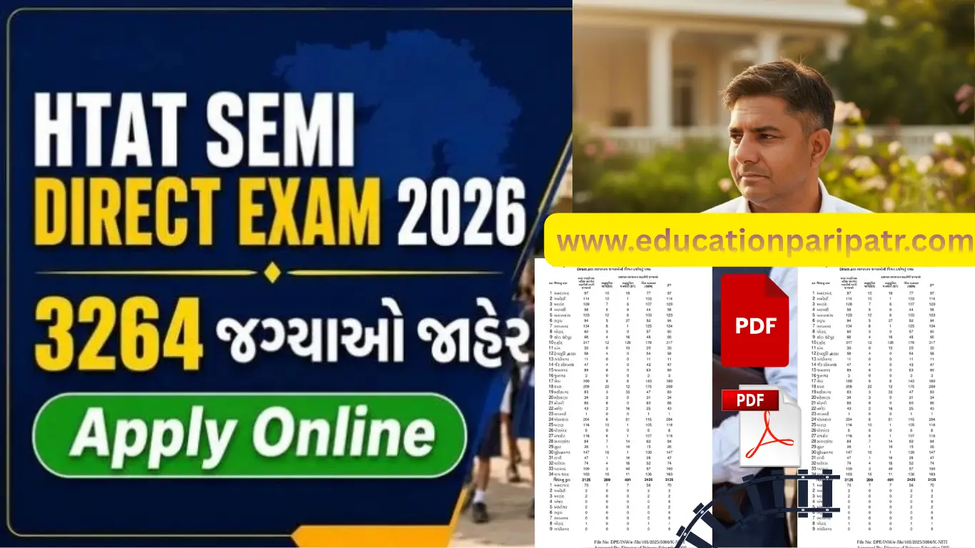 HTAT Semi Direct Exam 2026 Notification: 3264 Head Teacher Vacancies, Apply Online, Syllabus & Exam Date